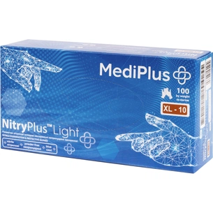 Медичні рукавички MediPlus NitryPlus Light Нітрилові оглядові нестерильні неприпудрені Сині Розмір XL 100 шт. (6933265560269) зображення 1