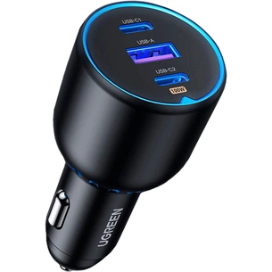 Зарядний пристрій Ugreen 3xUSB 130W (2xUSB-C+USB-A) QC 3.0 black (CD293) (90413) изображение 1