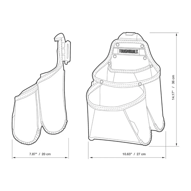 Сумка для інструмента ToughBuilt паясна з підставкою, для витратних матеріалів (TB-CT-03) - picture 9