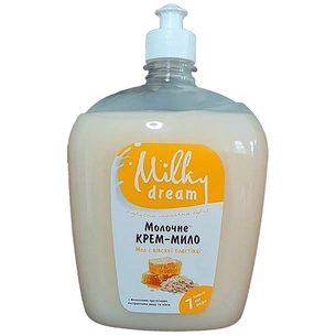 Рідке мило Milky Dream Мед з вівсяними пластівцями пуш-пул 1000 мл (4820205301438) зображення 1