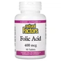 Вітамін Natural Factors Фолієва кислота, 400 мкг, Folic Acid, 90 таблеток (NFS-01272) - зменшене зображення 1
