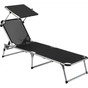 Розкладачка Bo-Camp Sun Lounger With Sunscreen 5 Positions Чорна (1304460) - зменшене зображення 1