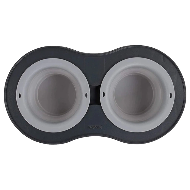 Посуд для собак Dexas Миска подвійна на складній підставці 240 мл світло-сіра (0084297309008) - picture 5