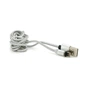 Дата кабель USB 2.0 to Lightning 2.0m 2A magnetic nylon silver PiPo (18169) - зменшене зображення 3
