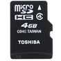 Карта пам'яті Toshiba 4Gb microSDHC class 4 (SD-C04GJ(BL5A) - зменшене зображення 1