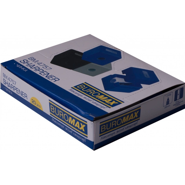 Точилка Buromax CUBE RUBBER TOUCH пластиковий корпус контейнер (BM.4757-1) - изображение 5