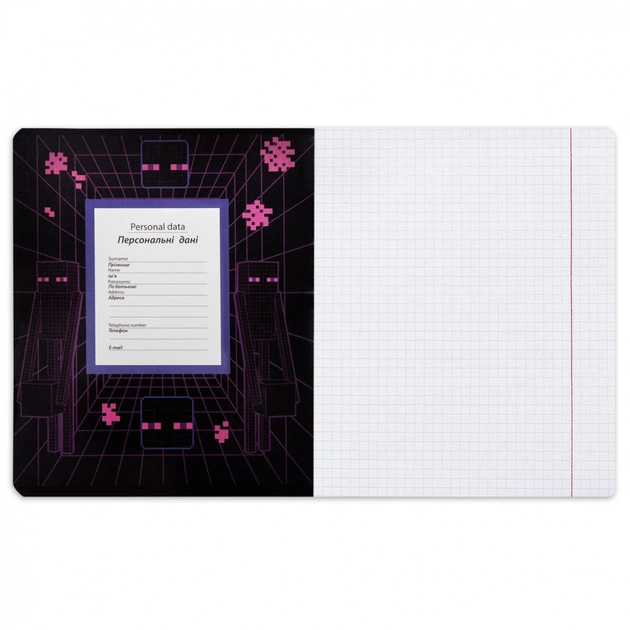 Зошит Yes Minecraft. Black 12 аркушів клітинка (767495) - picture 5