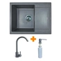 Мийка кухонна Adamant Minimal сірий + змішувач + дозатор (1824296902304) - зменшене зображення 1