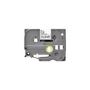 Стрічка для принтера етикеток UKRMARK B-T121P-BK/CL, сумісна з TZE121 ламінована, 9мм х 8м. black on transparent (900598) зображення 1
