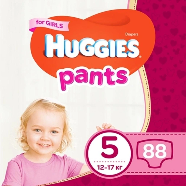 Підгузки Huggies Pants 5 Mega Girl 88 шт (44x2 (5029054216446) - зображення 1
