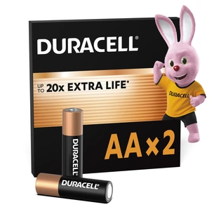 Батарейка Duracell AA лужні 2 шт. в упаковці (5000394058163 / 81551267) зображення 1