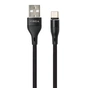 Дата кабель USB 2.0 AM to USB-C 1.0m cylindric nylon back Vinga (VCPDCTCCANB1BK) - зменшене зображення 2