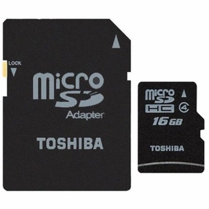 Карта пам'яті Toshiba 16Gb microSDHC class 4 (SD-C16GJ(BL5A) зображення 1