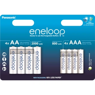 Акумулятор Panasonic AA Eneloop 2000mAh NI-MH * 4 + AAA 800mAh NI-MH * 4 (BK-3MCDE+4MCDE/8CP) зображення 1