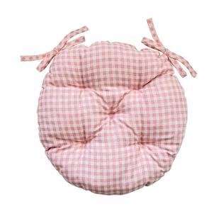 Подушка на стілець Прованс кругла Bella Рожева клiтинка D-40 (4823093417045) зображення 1