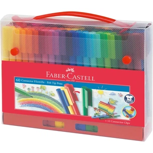 Фломастери Faber-Castell в пластиковій валізці Connector, 60 кольорів (25594) зображення 1