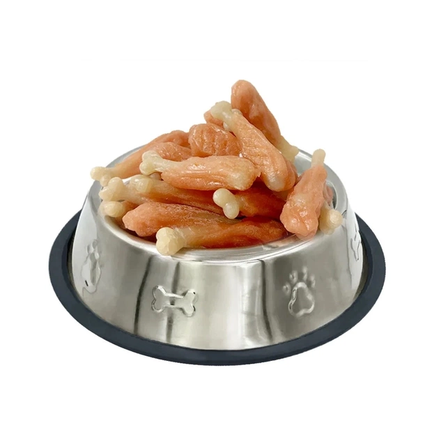 Лакомство для собак Lucky Star Мягкая куриная голень с кальциевой костью 7 см в тубе 500 г (4820144302428) - изображение 1
