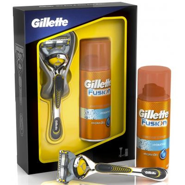 Набір для гоління Gillette Fusion Proshield и гель для бритья бритья Hydra gel 75 мл (7702018450350) - picture 1