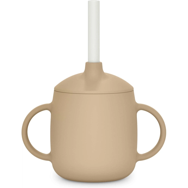 Поїльник-непроливайка Suavinex Colour Essence силіконова 3 в 1 (з носиком та трубочкою), 270 мл, +6 м. , бежева (402898) - зображення 3