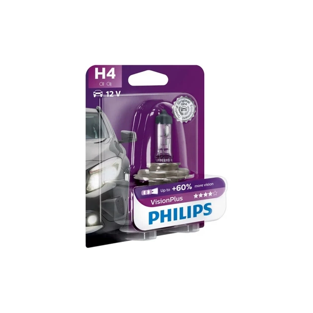 Автолампа Philips 12342VPB1 H4 Vision Plus 12V 60/55W (3228) - зображення 1
