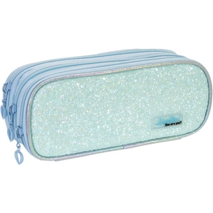 Пенал Cool For School з блискітками 3 відділення блакитний (CF87051) зображення 1