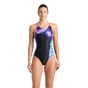 Купальник Arena Dreamhline Swimsuit V Back 008328-500 чорний, фіолетовий, бірюзовій 44 (3468337427988) - зменшене зображення 1