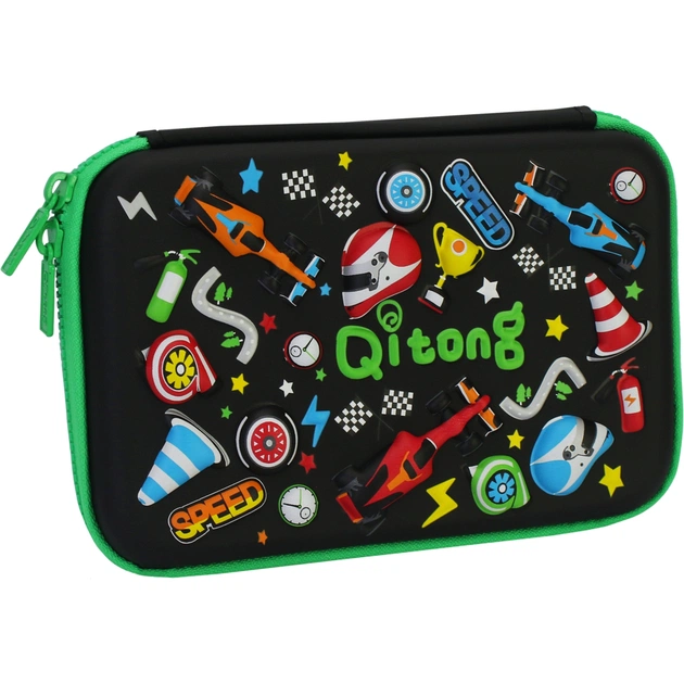 Пенал Cool For School з тисненням 1 відділення Чорний (QT-5640-Black) - зображення 1