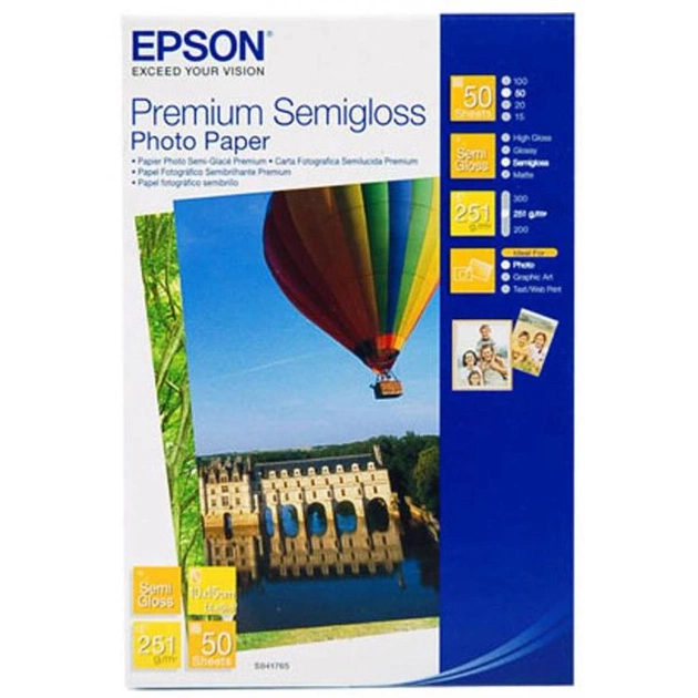 Фотопапір Epson 10х15 Premium Semigloss Photo (C13S041765) - изображение 1