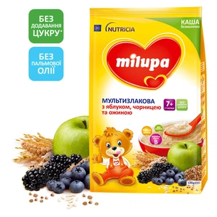 Дитяча каша Milupa Мультизлакова з яблуком, чорницею й ожиною для дітей від 7 місяців 170 г (5900852044243) изображение 1