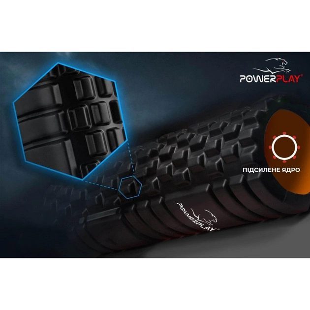 Масажний ролик PowerPlay 4025 Чорно-Помаранчевий (PP_4025_Black/Orange) - picture 3