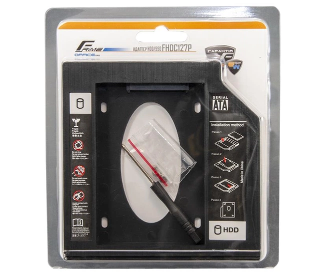 Перехідник Frime для установки 2.5" SSD/HDD у відсік приводу 12.7мм Black (FHDC127P) - picture 4