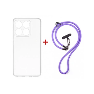 Чохол до мобільного телефона Dengos Case + Cross-body Strap Motorola G17/G17 Power Clear+Purple (DG-KM-CCRB-32) зображення 1
