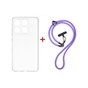 Чохол до мобільного телефона Dengos Case + Cross-body Strap Motorola G17/G17 Power Clear+Purple (DG-KM-CCRB-32) - зменшене зображення 1