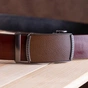Ремінь Vintage Чоловічий з пряжкою-автомат Коричневий (20339) - зменшене зображення 7