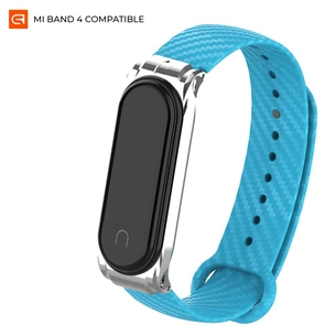 Ремінець до фітнес браслета Armorstandart Carbon Silicone Series для Xiaomi Mi Band 4/3 Blue (ARM55191) зображення 1