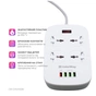 Мережевий фільтр живлення ColorWay 4 розетки/4USB White 1.8м (1QC3.0 + 3 AUTO ID) (CW-CHU44QW) - зменшене зображення 8