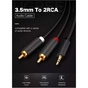 Кабель мультимедійний 3.5mm M to 2xRCA M 2.0m AV102 black Ugreen (10510) - preview 4