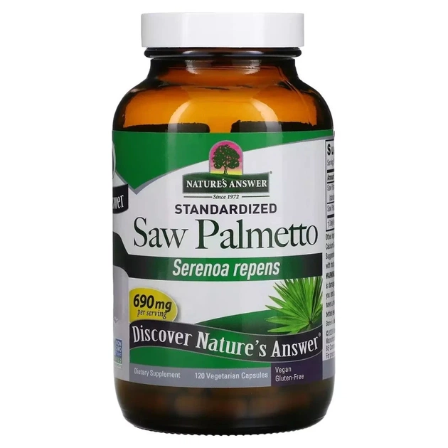 Травы Nature's Answer Со Пальметто, 690 мг, Saw Palmetto, Standardized, 120 вегетарианских к (NTA-16431) - изображение 1