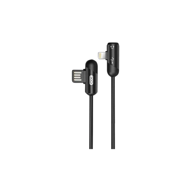 Дата кабель USB 2.0 AM to Lightning + Audio 1.0m 2.4А Black XoKo (XO-NB38) - зображення 1