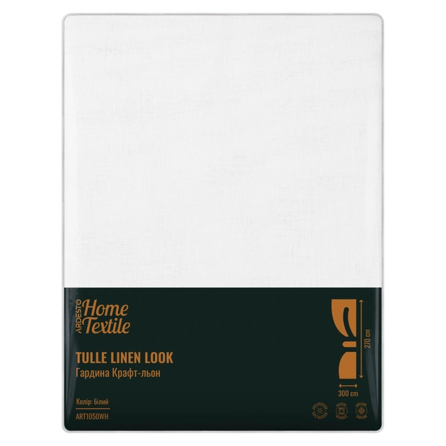 Штора Ardesto Гардина крафт-льон 100% поліестер 300х270 см, білий (ART1050WH) - picture 6