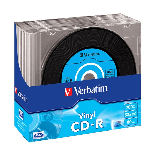 Диск CD Verbatim CD-R 700Mb 52x Slim case Vinyl AZO (43426) - изображение 1