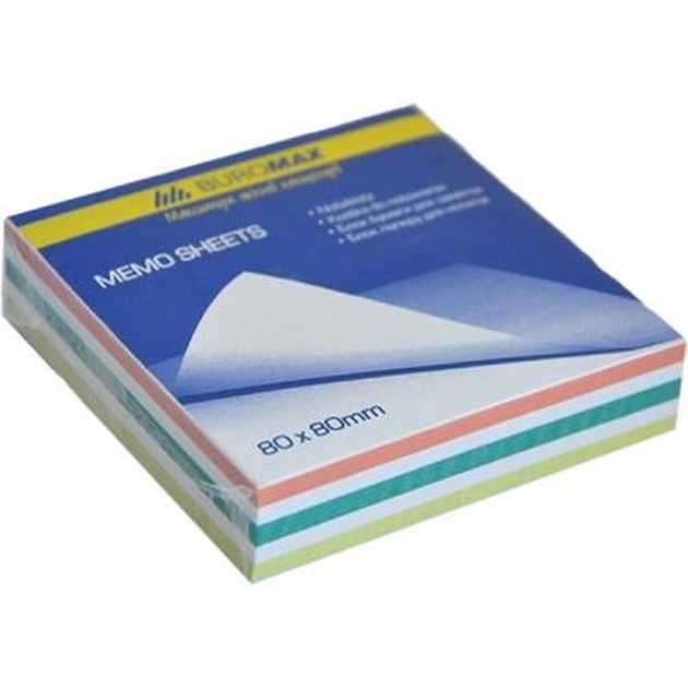 Бумага для заметок Buromax Zebra JOBMAX 80х80х20мм, glued (BM.2254) - изображение 1