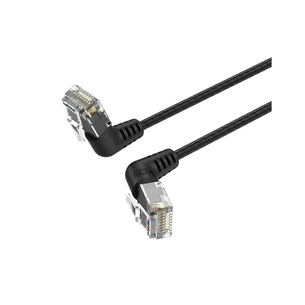 Патч-корд 1.5м, UTP cat 6a RJ-45 90° corner black Vention (IBOBG) зображення 1