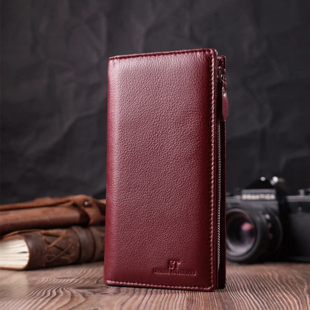 Гаманець ST Leather З натуральної шкіри Бордовий (22534) - зображення 9