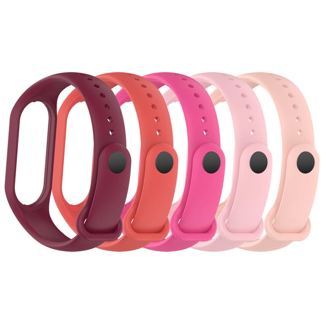 Ремінець до фітнес браслета Armorstandart комплект 5шт Xiaomi Mi Band 7/6/5 New Style Pink Punch (ARM75066) - зображення 1