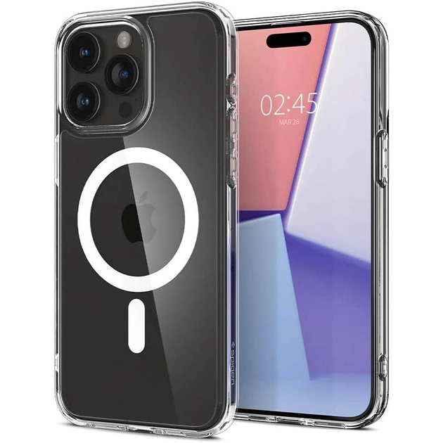 Чeхол-накладка Spigen Crystal Hybrid with MagFit для Apple iPhone 15 Pro Max Clear (ACS06450) - изображение 1