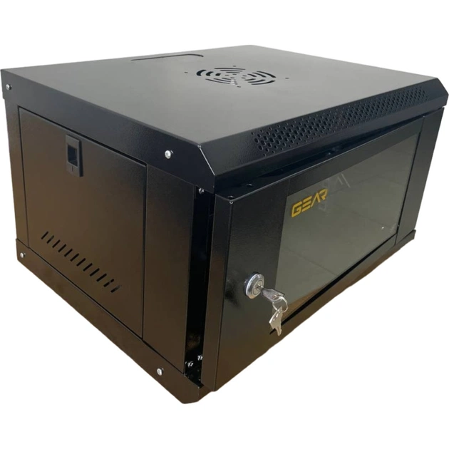 Шкаф настенный GEAR 6U 19'' 530x400x300 мм, + полка 19", black (GWMSN-6U) - изображение 1