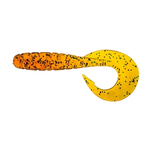 Силікон рибальський FishUP Mighty Grub 3.5" 036 - Caramel/Green&Black (7 шт/уп) (1864.04.21) зображення 1