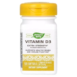 Вітамін Nature's Way Вітамін D3, 50 мкг (2000 МО), Vitamin D3, Extra Strength, 120 гелевих капсу (NWY-15590) зображення 1