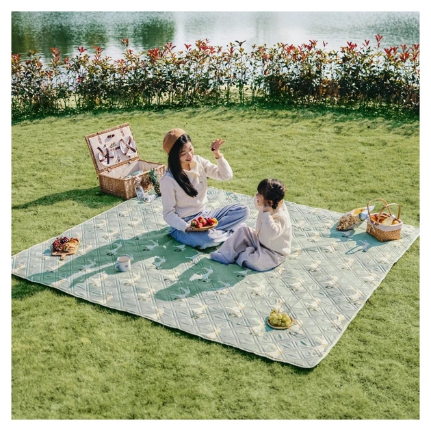 Туристичний килимок Naturehike для пікніка CNK2350WS010 145x170 см зелений з принтом (6976507661676) - picture 4